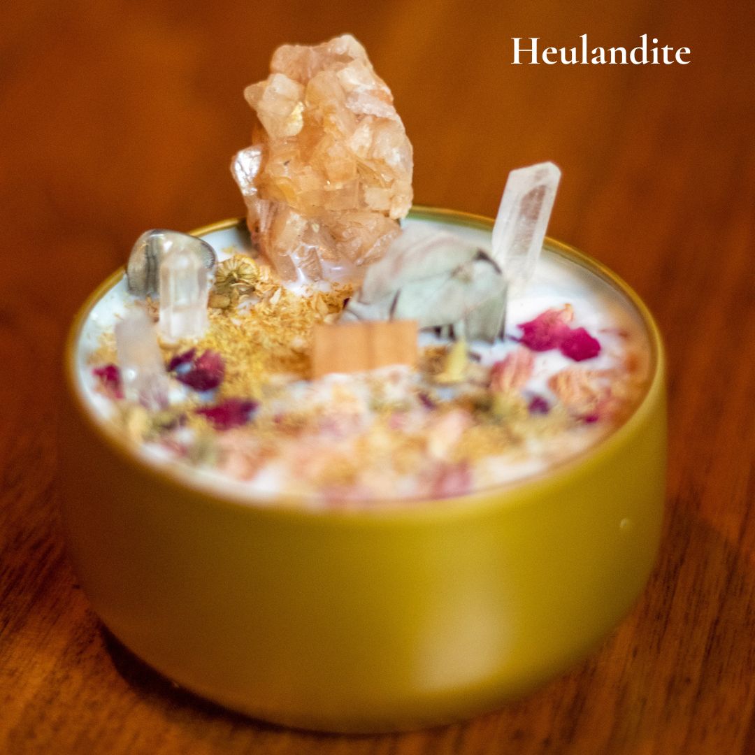ARTISAN CRYSTAL CANDLES - Elemental Healing Candle - Eucalyptus Essential Oil