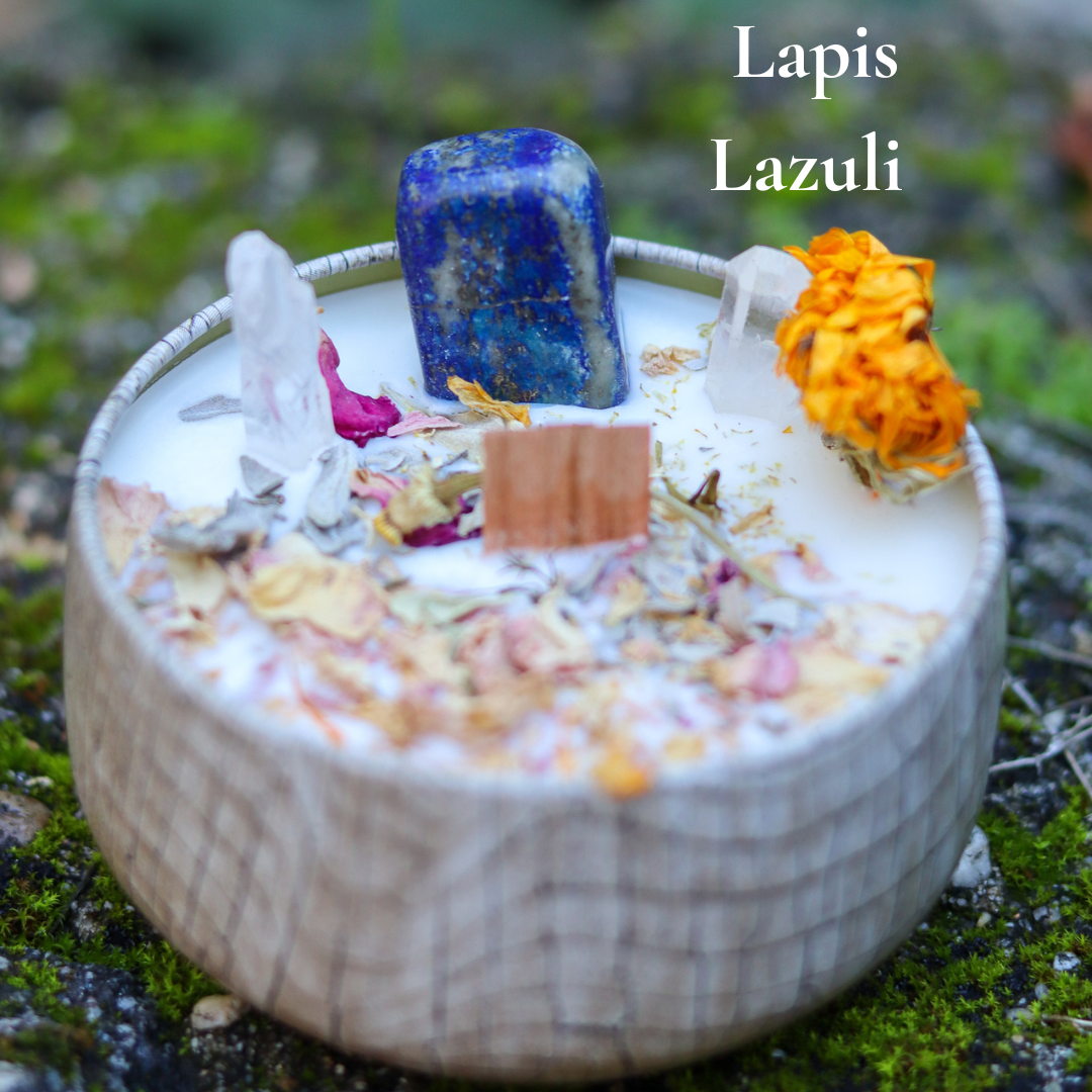 ARTISAN CRYSTAL CANDLES - Elemental Healing Candle - Eucalyptus Essential Oil