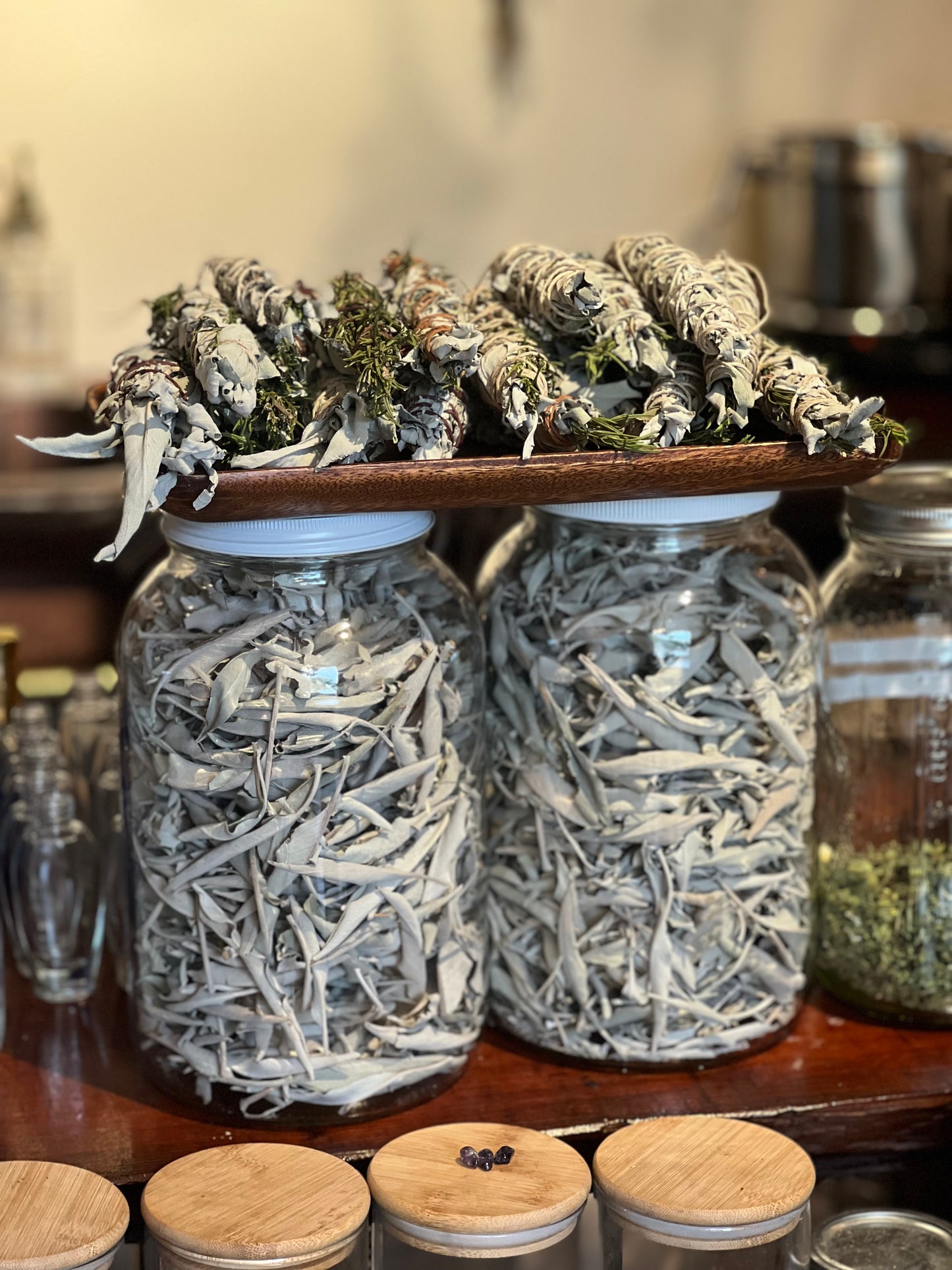 SMUDGE BUNDLES - Locally Grown & Harvested Organic Herbs & Palo Santo Stick
