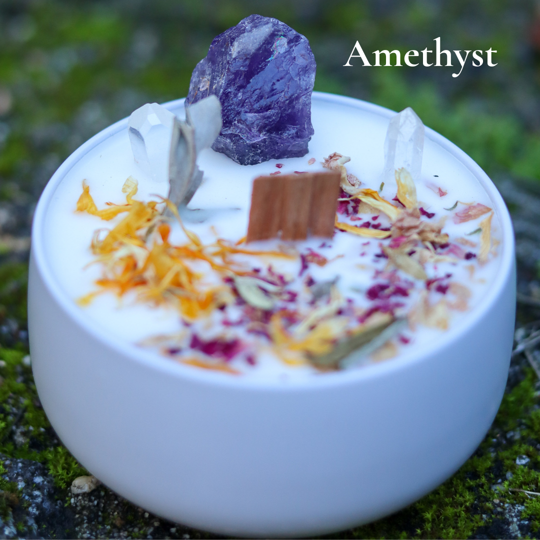 ARTISAN CRYSTAL CANDLES - Elemental Healing Candle - Eucalyptus Essent ...