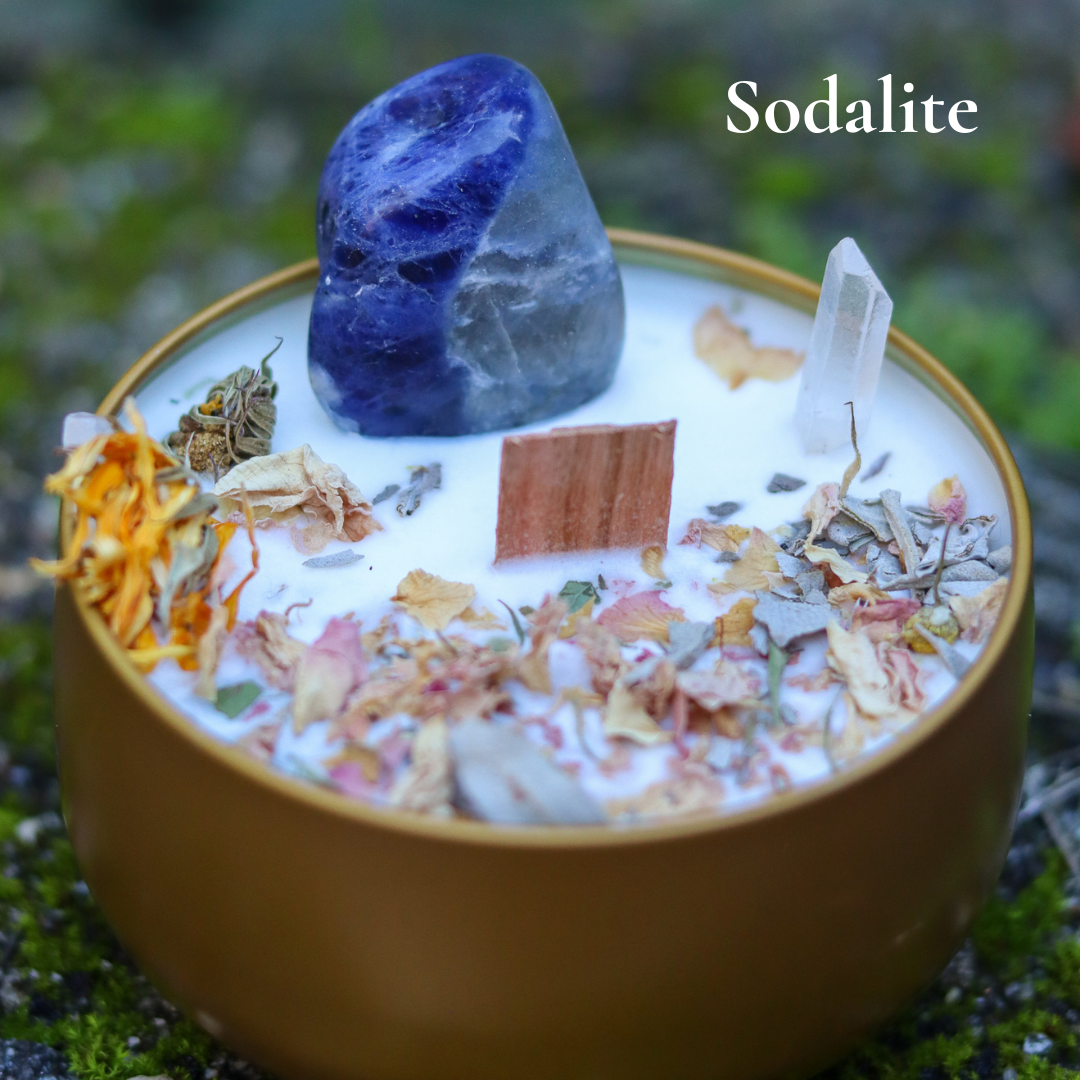 ARTISAN CRYSTAL CANDLES - Elemental Healing Candle - Eucalyptus Essent ...