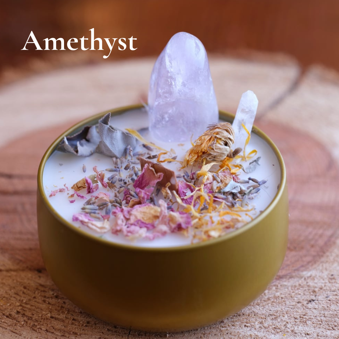 Elemental Shell Candle ARTISAN CRYSTAL CANDLES - Elemental Healing Candle - Eucalyptus Essent ...