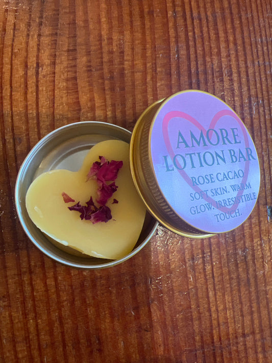 Amore LOTION BAR - Heart Shaped Cacao Rose Body Butter Balm