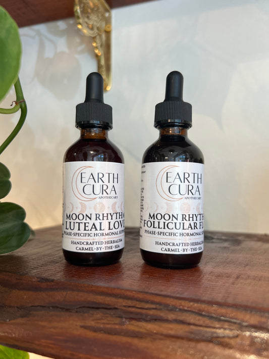 MOON RHYTHMS - FOLLICULAR FLOW & LUTEAL LOVE Elixirs - Phase Specific Hormonal Support - Menstrual Cycle Balance