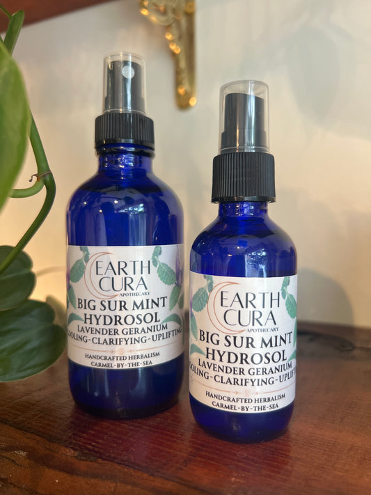 BIG SUR MINT HYDROSOL- Handcrafted Steam Distilled Face Toner with local Lavender & Geranium