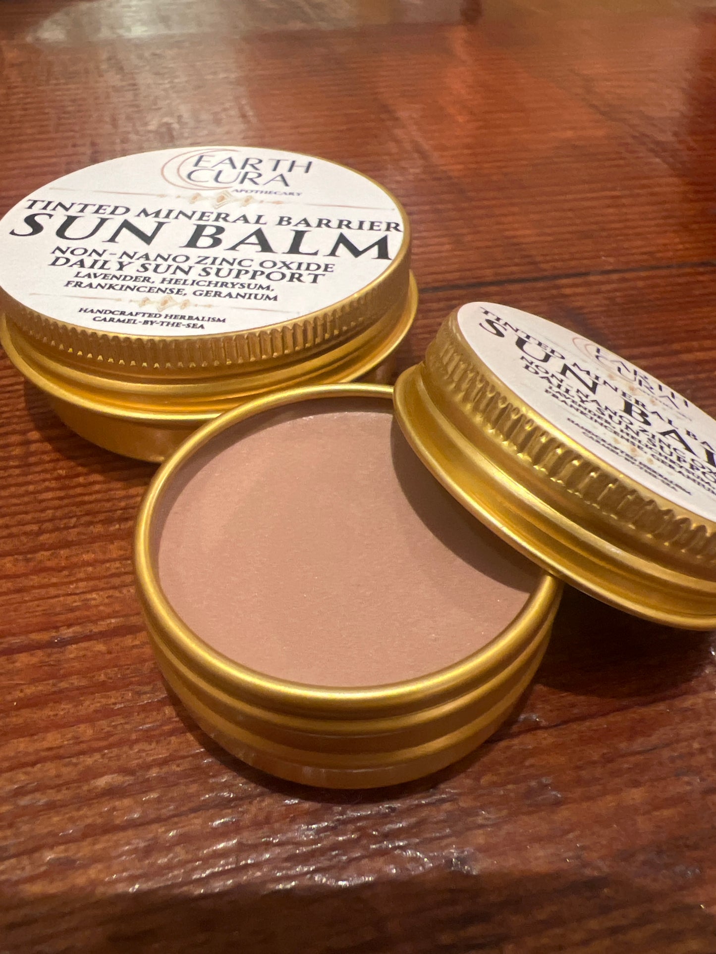 Tinted SUN BALM - Mineral Barrier - Non-Nano Zinc Oxide- plant oils, therapeutic essential oils, natural cacao mica pigment