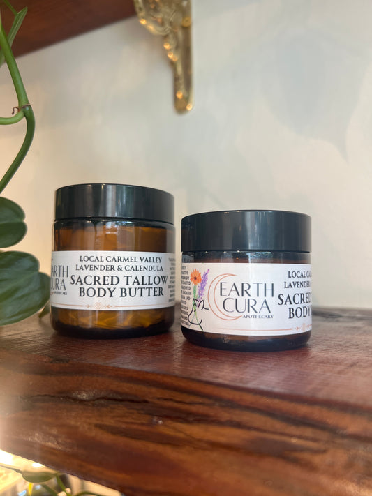TALLOW WHIPPED BODY BUTTER - Local Lavender & Calendula Oil - grass fed & grass-finished local tallow - essential oils - deeply moisturizing