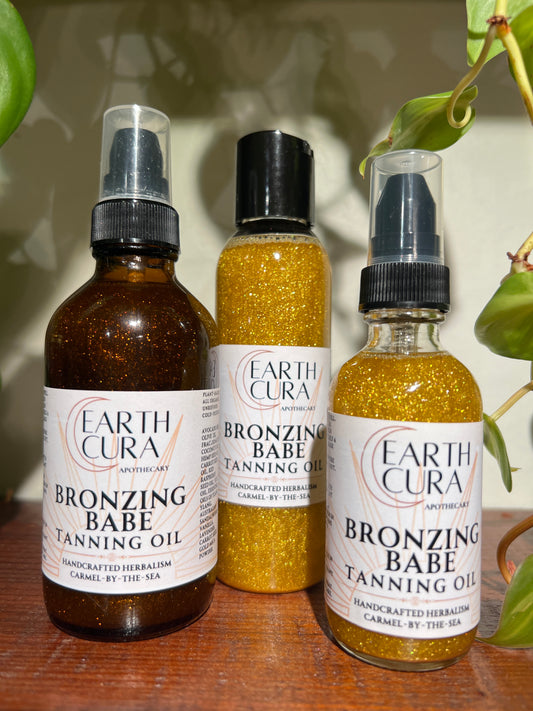 TANNING OIL - Bronzing Babe -Gold Shimmer Body Oil