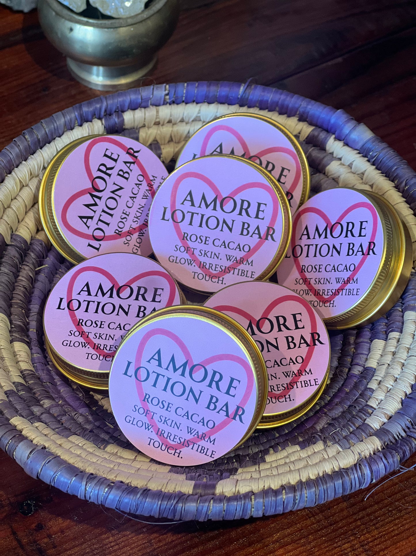 Amore LOTION BAR - Heart Shaped Cacao Rose Body Butter Balm