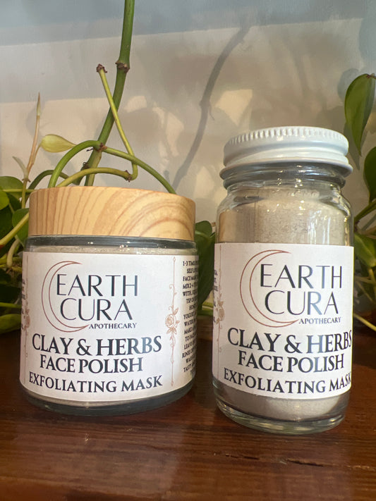 HERBS & CLAY FACE MASK - Exfoliating, Detoxing, Cleansing