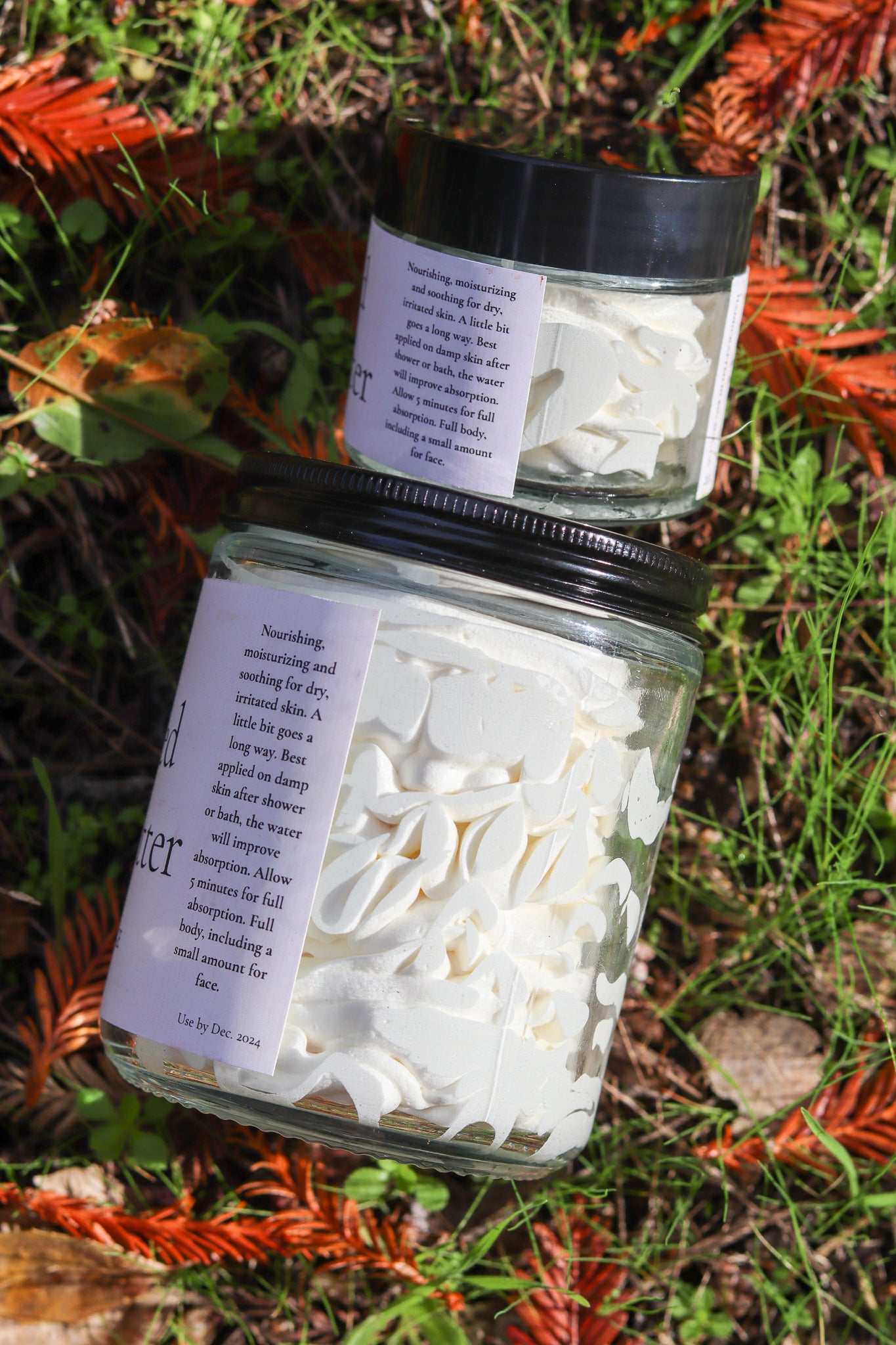 WHIPPED HERBAL BODY BUTTER - Locally Grown Calendula & Lavender infused- Organic, Non-greasy, Deeply Moisturizing