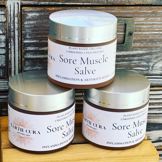 SORE MUSCLE SALVE Arnica & Cayenne Botanical Oils  - Arthritis, Aches, Bruise Relief